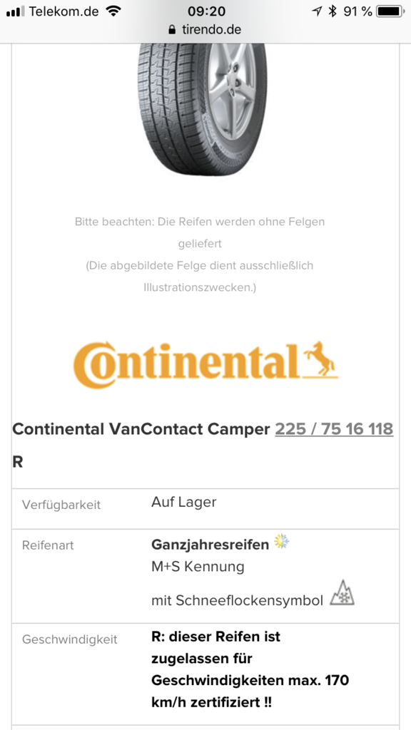 Conti Vanco FourSeason 2? VanContact Camper? - Wohnmobil Forum Seite 1