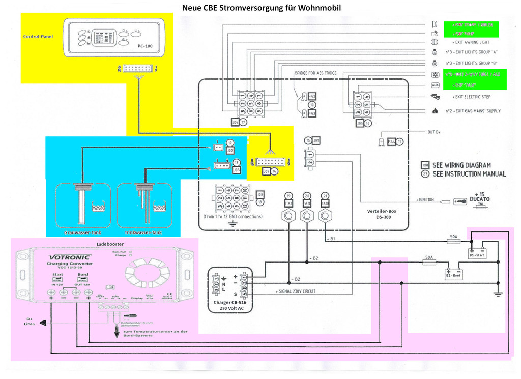 CBE DS300 PC100 Anschluss Ladebooster VOTRONIC VCC 1212-30 - Wohnmobil