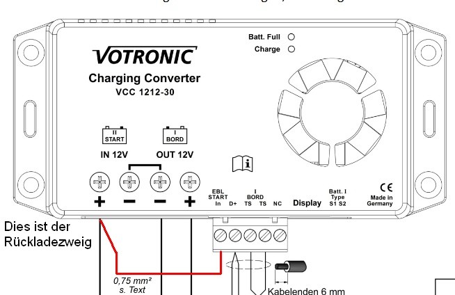 Einbau Votronic Ladebooster 1212-30 in ein Dethleffs Grand ALPA Schaudt EBL  102 