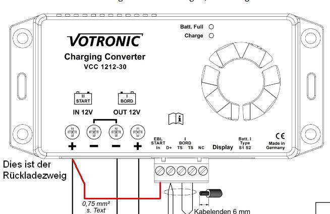 Votronic Ladebooster VCC 1212 an vorhandenen EBL anschließen - Wohnmobil  Forum Seite 1