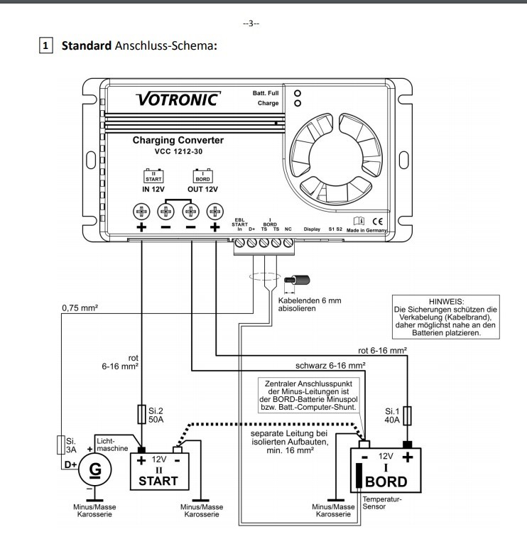 Votronic Ladebooster VCC 1212 an vorhandenen EBL anschließen - Wohnmobil  Forum Seite 1